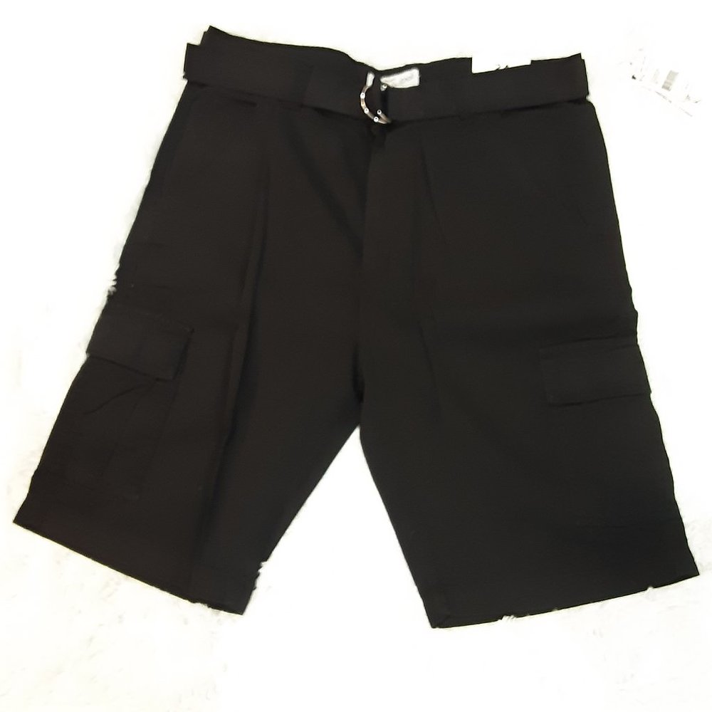 Blue Rock Men's Cotton Belted Cargo Shorts-34